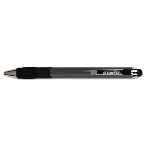 Zebra StylusPen Retractable Ballpoint Pen/Stylus, Gray (33301)