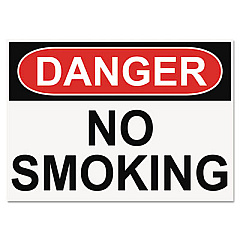 Headline OSHA Safety Signs, DANGER NO SMOKING, White/Red/Black, 10 x 14 (5484)