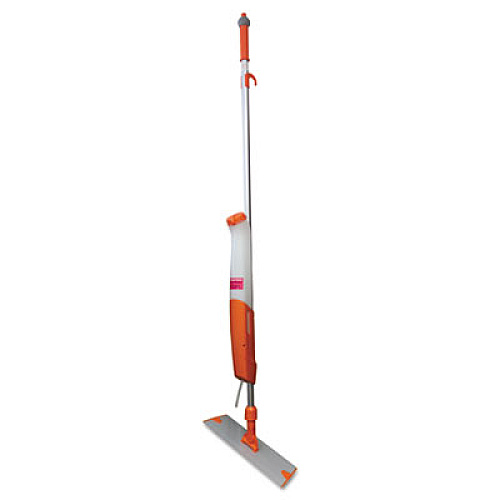 Impact The Mopster Microfiber Bucketless Mop Handle, 18 x 3 Orange Microfiber Head, 54" Silver Aluminum Handle (LBH18)