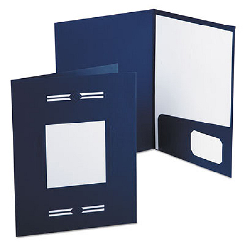 Oxford Imperial Series Laserview Business Portfolio, Premium Paper, 11 x 8.5, Embossed Pattern, Blue, 10/Pack (10072)