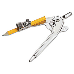 Charles Leonard Ball Bearing Compass with Safety Pointed Tip, 12" Maximum Diameter, Silver, Dozen (77365)
