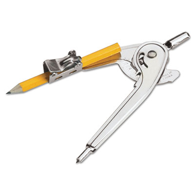 Charles Leonard Ball Bearing Compass with Safety Pointed Tip, 12" Maximum Diameter, Silver, Dozen (77365)