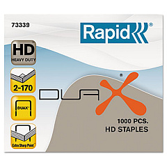 Rapid DUAX Heavy-Duty Staples, 0.75" Leg, 0.5" Crown, Steel, 1,000 Staples (73339)