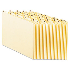 Pendaflex Top Tab A-Z File Guides, 1/5-Cut Top Tab, A to Z, 8.5 x 11, Manila, 25/Set (EN225)
