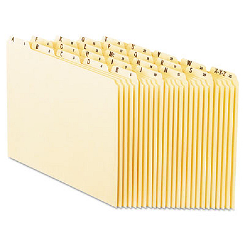 Pendaflex Top Tab A-Z File Guides, 1/5-Cut Top Tab, A to Z, 8.5 x 11, Manila, 25/Set (EN225)
