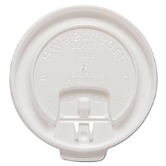 Dart Lift Back and Lock Tab Cup Lids for Foam Cups, Fits 10 oz Trophy Cups, White, 100/Pack (DLX10RPK)