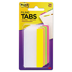 Post-it Tabs Tabs, 1/3-Cut Tabs, Assorted Brights, 3" Wide, 24/Pack (686PLOY3IN)