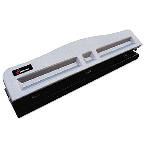 AbilityOne 7520016203317 SKILCRAFT Light-Duty Three-Hole Punch, 9/32" Holes, 11-Sheet, Black