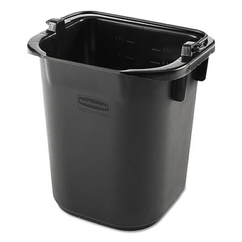 Rubbermaid Commercial Executive Heavy Duty Pail, Black, Plastic, 5 Quarts, 9.3 w x 7.5 d x 8.5 h (1857378)