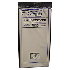 Atlantis Plastics Plastic Table Cover, 54" x 108", White, 12/Carton (2TCW10812)