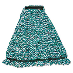 Rubbermaid Commercial Web Foot String Mop Heads, Microfiber, Green, Medium, 1-in. Green Headband (A81206GRE)