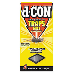 d-CON Mouse Glue Trap, Plastic, 4 Traps/Box, 12 Boxes/Carton (78642)