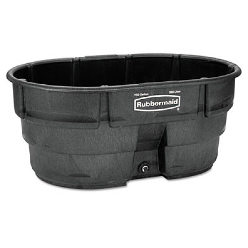 Rubbermaid Commercial Structural Foam Livestock Tank, 150 gal, Oval, Black (4245BLA)