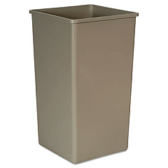 Rubbermaid Commercial Untouchable Square Waste Receptacle, Plastic, 50 gal, Beige (3959BEI)