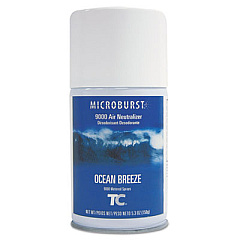 Rubbermaid Commercial TC Microburst 9000 Air Freshener Refill, Ocean Breeze, 5.3 oz Aerosol Spray, 4/Carton (4012471)