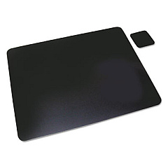 Artistic Leather Desk Pad with Coaster, 20 x 36, Black (2036LE)