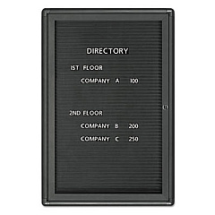 Quartet Enclosed Magnetic Directory, 24 x 36, Black Surface, Graphite Aluminum Frame (2963LM)