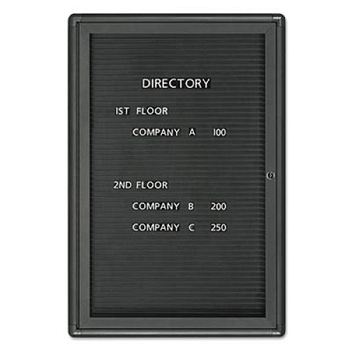 Quartet Enclosed Magnetic Directory, 24 x 36, Black Surface, Graphite Aluminum Frame (2963LM)