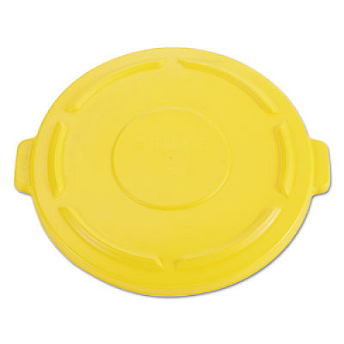 Rubbermaid Commercial Vented Round BRUTE Flat Top Lid, 24.5w x 1.5h, Yellow (264560YEL)
