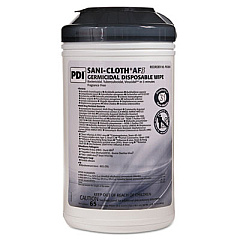 Sani Professional Sani-Cloth AF3 Germicidal Disposable Wipes, 7.5 x 15, Unscented, 65 Wipes/Canister, 6/Carton (P63884)