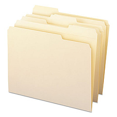 Smead WaterShed Top Tab File Folders, 1/3-Cut Tabs: Assorted, Letter Size, 0.75" Expansion, Manila, 100/Box (10314)