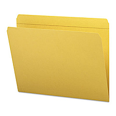 Smead Reinforced Top Tab Colored File Folders, Straight Tabs, Letter Size, 0.75" Expansion, Goldenrod, 100/Box (12210)