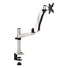 3M Easy-Adjust Desk Single Arm Mount for 30" Monitors, 360 deg Rotation, +90/-15 deg Tilt, 360 deg Pan, Silver, Supports 20 lb (MA245S)