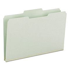 Smead Expanding Recycled Heavy Pressboard Folders, 1/3-Cut Tabs: Assorted, Legal Size, 1" Expansion, Gray-Green, 25/Box (18230)