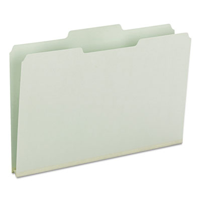 Smead Expanding Recycled Heavy Pressboard Folders, 1/3-Cut Tabs: Assorted, Legal Size, 1" Expansion, Gray-Green, 25/Box (18230)