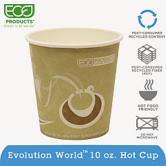 Eco-Products Evolution World 24% Recycled Content Hot Cups Convenience Pack, 10 oz, 50/Pack (EPBRHC10EWPK)
