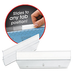 Smead Easy Slide Hanging Folder Tab, 1/3-Cut, White/Clear, 3.5" Wide, 18/Pack (64626)