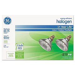 Energy-Efficient PAR38 Halogen Bulb, 60 W, Crisp White, 2/Pack (66280)
