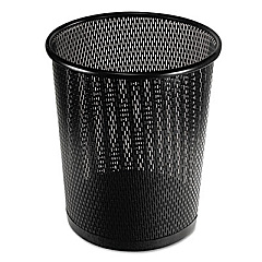 Artistic Urban Collection Punched Metal Wastebin, 20.24 oz, 9" Diameter, Steel, Black Satin (ART20017)