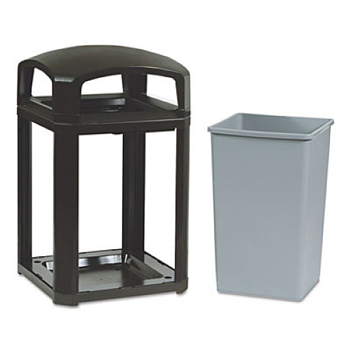 Rubbermaid Commercial Landmark Series Classic Dome Top Container, Plastic, 35 gal, Sable (3970SAB)