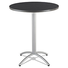Iceberg CafeWorks Table, Bistro-Height, Round Top, 36" Diameter x 42h, Graphite Granite/Silver (65668)