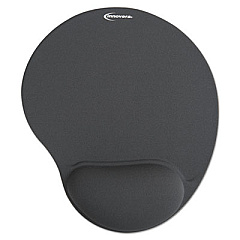 Innovera Mouse Pad with Fabric-Covered Gel Wrist Rest, 10.37 x 8.87, Gray (IVR50449)