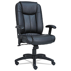 Alera CC Series Executive High-Back Bonded Leather Chair, Supports Up to 275 lb, 19.29" to 22.83" Seat Height, Black (ALECC4119)