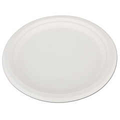 SCT ChampWare Heavyweight Bagasse Dinnerware, Plate, 10" dia, White, 500/Carton (18160)