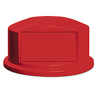 Rubbermaid Commercial Round BRUTE Dome Top with Push Door, 24.81w x 12.63h, Red (264788RED)