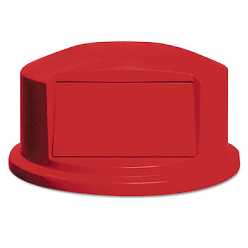 Rubbermaid Commercial Round BRUTE Dome Top with Push Door, 24.81w x 12.63h, Red (264788RED)