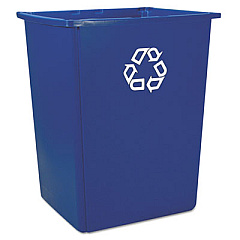 Rubbermaid Commercial Glutton Recycling Container, Rectangular, 56 gal, Blue (256B73BLU)