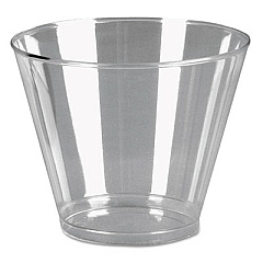 WNA Comet Plastic Tumblers, 9 oz, Clear, Squat, 500/Carton (PGT9S)