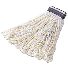 Rubbermaid Commercial Looped-End Mop Head, Rayon, 24oz, White, 12/Carton (E43812)