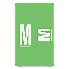 Smead AlphaZ Color-Coded Second Letter Alphabetical Labels, M, 1 x 1.63, Light Green, 10/Sheet, 10 Sheets/Pack (67183)