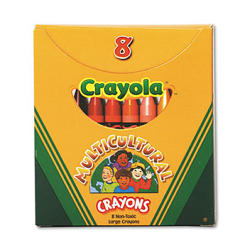 Crayola Multicultural Crayons, 8 Skin Tone Colors/Box (52080W)
