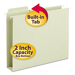 Smead FasTab Box Bottom Hanging Folders, Letter Size, 1/3-Cut Tabs, Moss, 20/Box (64201)