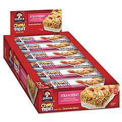 Quaker Chewy Yogurt Granola Bars, 1.23 oz Bar, Strawberry, 12/Box (31567)