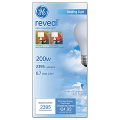GE Reveal A21 Light Bulb, 200 W (89371)