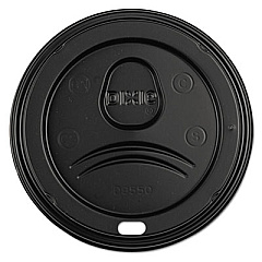 Dixie Sip-Through Dome Hot Drink Lids, Fits 20 oz to 24 oz Cups, Black, 100/Pack, 10 Packs/Carton (D9550B)