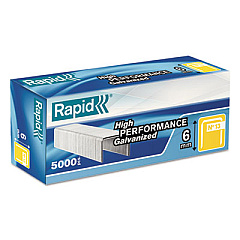 Rapid Fine Wire Staples, 0.25" Leg, 0.5" Crown, Steel, 5,000/Box (11830700)
